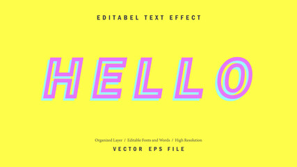 Editable Hello Font Design. Alphabet Typography Template Text Effect. Lettering Vector Illustration for Product Brand and Business Logo.