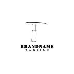 hammer logo template icon black design vector illustration