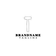 hammer logo template icon black design vector illustration