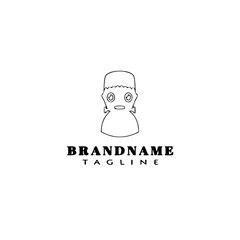 halloween frankenstein logo cartoon template icon vector illustration