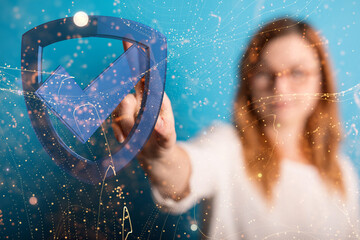 Information technology protected with firewall, secure access and encryption against cyber