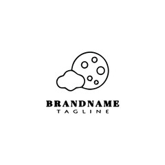 cloud and moon logo template icon vector illustration