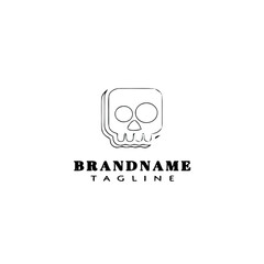 skull logo cartoon icon design template vector