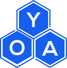 YOA letter logo design on White background. YOA creative initials letter logo concept. YOA letter design. 
