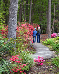 Couple Share a Walk in the South Arkansas Aboretum