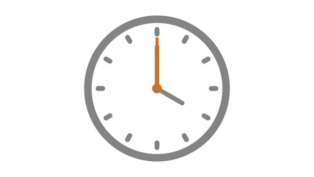 Gray color counting down circle clock animated on transparent background with alpha channel. Animation of seamless loop.