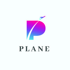 Hradient Plane Abstract Logo Design