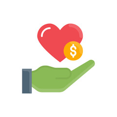 Philanthropy Vector Flat Icon design illustration. EPS 10 File on White background