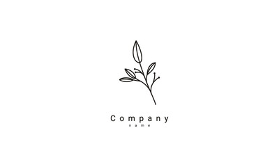 floral logo template, aesthetic logo template