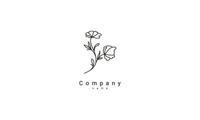 floral logo template, aesthetic logo template