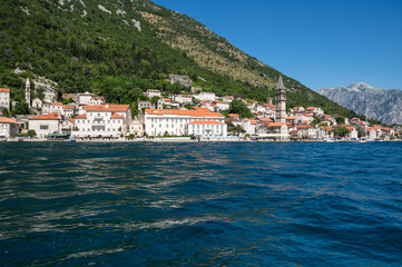 Obraz premium Panorama of the Bay of Kotor and the town Perast