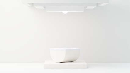3d render abstract display podium platform for  product presentation and advertising. Minimal scene backdrop with clean design. Vacant pedestal for mock up. Empty stage with pastel color for cosmetic.