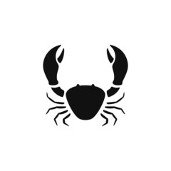 crab silhouette vector design for logo icon