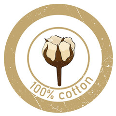 100% cotton printing  plant stamp logo. pure quality emblem color
