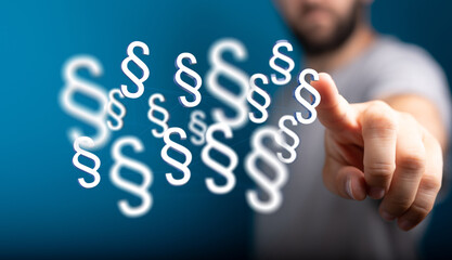 Hand hält Paragraphen Symbo