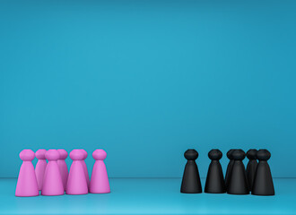 3D rendering Model differences by color and number.