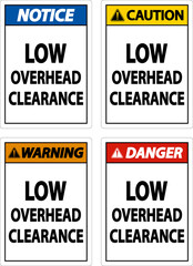 Low Overhead Clearance Sign On White Background