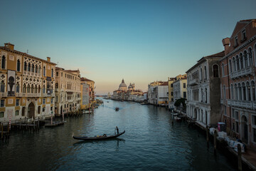Obraz na płótnie Canvas View from Ponte dell'Accademia before Sunset