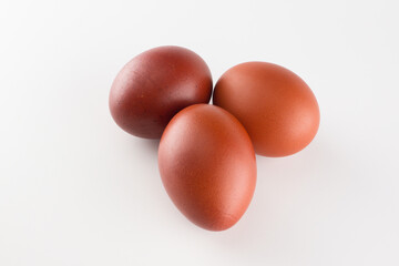 red colored chicken eggs
