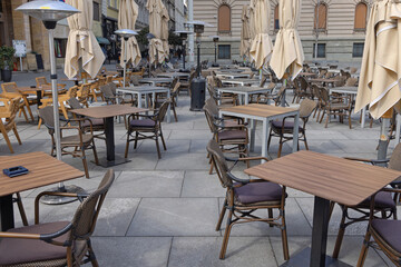 Street Tables Empty Restaurant