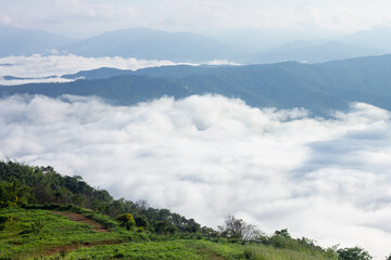 Top view from doi smer dao national park nan thailand.