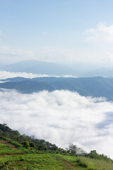 Top view from doi smer dao national park nan thailand.