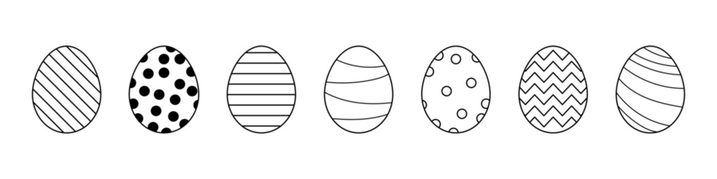 Easter egg. Ornament Easter eggs set. Easter vector icon isolated on background. EPS 10