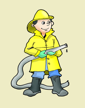 Fireman in his Equipment