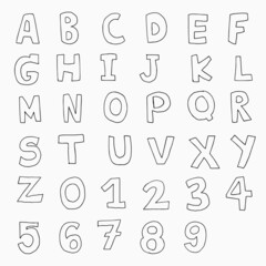 hand drawn written letters art vector illustration