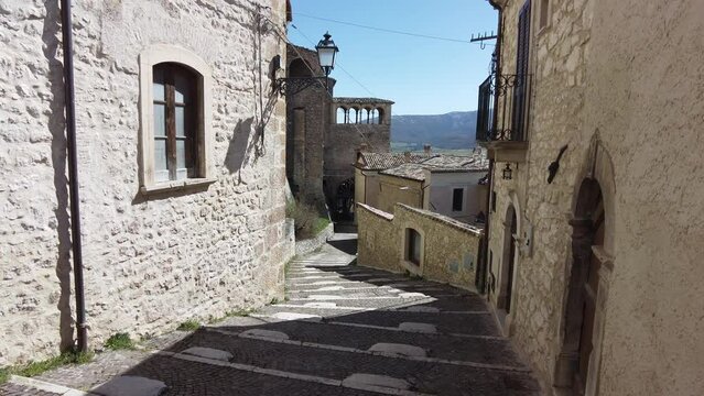 Navelli in spring season, beautiful village in the province of L'Aquila, in the Abruzzo region of central Italy.