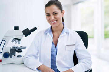 Theres so much to wonder about and explore in science. Portrait of a young female scientist working in a lab.