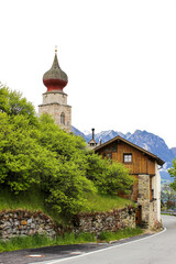 church in italian village 