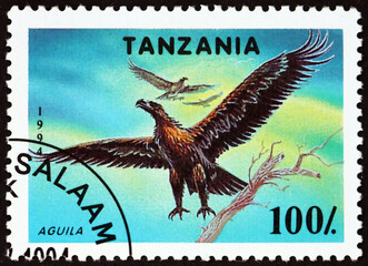 Postage stamp Tanzania 1994 tawny eagle, bird of prey