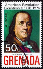 Postage stamp Grenada 1975 Benjamin Franklin, Founding Father