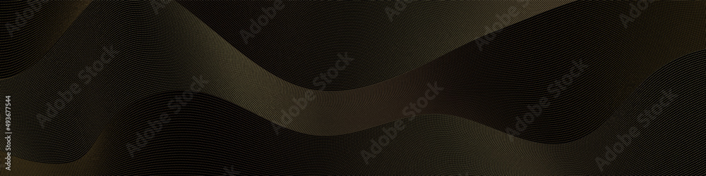 Leinwandbilder premium elegant design with golden line pattern on black background. vector horizontal template for 