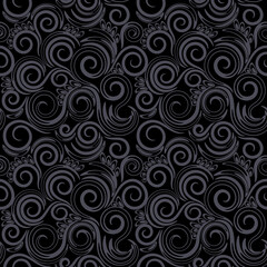 Elegant seamless pattern with twisted brush elements