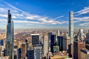 Fototapeta na wymiar Aerial views of New York city skyline and central park