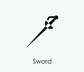 Sword vector icon. Editable stroke. Symbol in Line Art Style for Design, Presentation, Website or Apps Elements, Logo. Pixel vector graphics - Vector