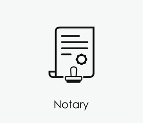 Notary vector icon. Editable stroke. Symbol in Line Art Style for Design, Presentation, Website or Apps Elements, Logo. Pixel vector graphics - Vector