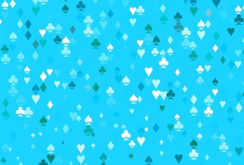 Light Blue, Green vector cover with symbols of gamble.