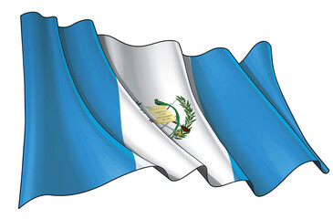 Waving Flag of Guatemala