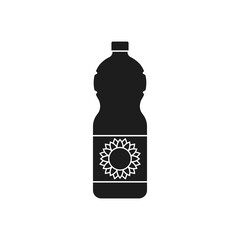 Bottle of sunflower oil icon. Vector. Flat design.