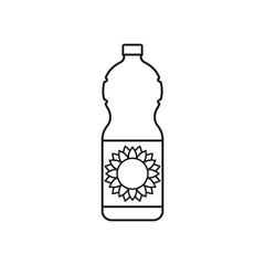 Bottle of sunflower oil icon. Line style. Vector. 