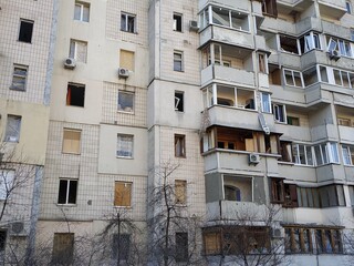 Darnytskyi district, Kyiv city, Ukraine, March 19, 2022. Russian war in Ukraine. After the...