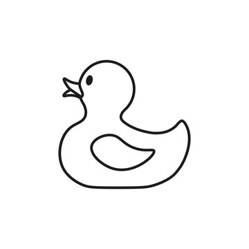 recommend clip art: Rubber duck icon. Vector. Line style.