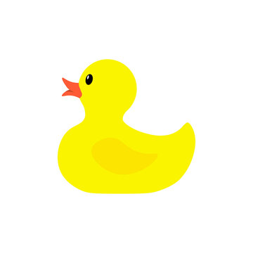 Yellow rubber duck icon. Vector illustration. Isolated.