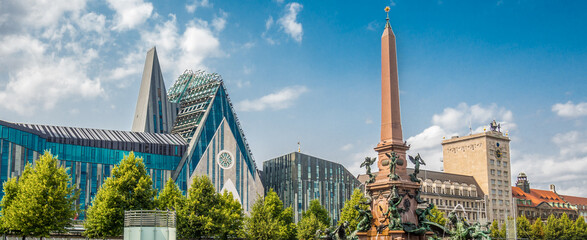 Panoramablick der Stadt Leipzig in Sachsen