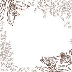 Hand-drawn clove. Vector background.
