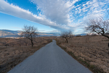 road in the Contraviesa mountain range in the south of Spain