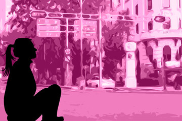 una tarde en la avenida de la ciudad